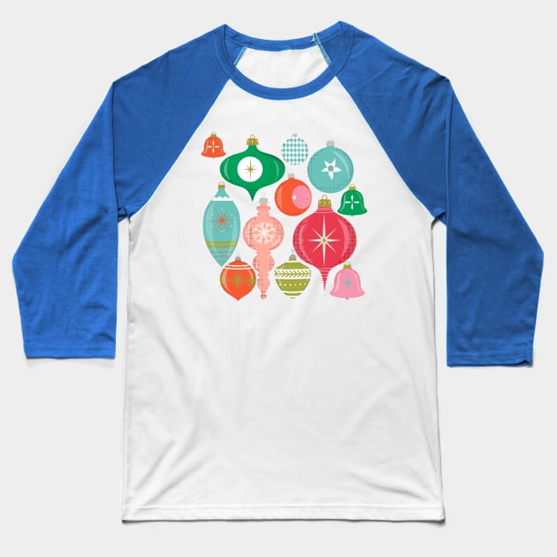 Retro Christmas ornaments Baseball T-Shirt by bruxamagica